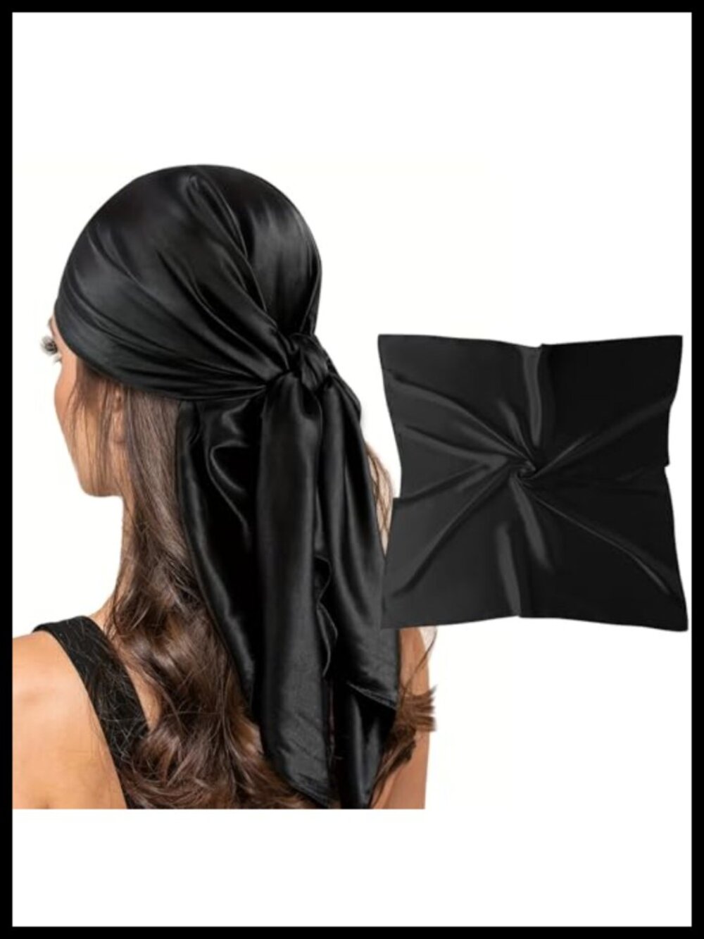 35" Square Silk Like Satin Scarf Bandana for Hair Wrapping Sleep